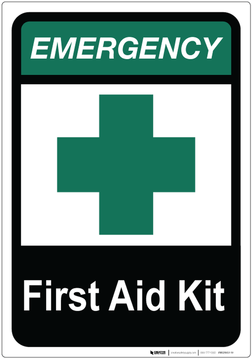 Emergency First Aid Kit Sign