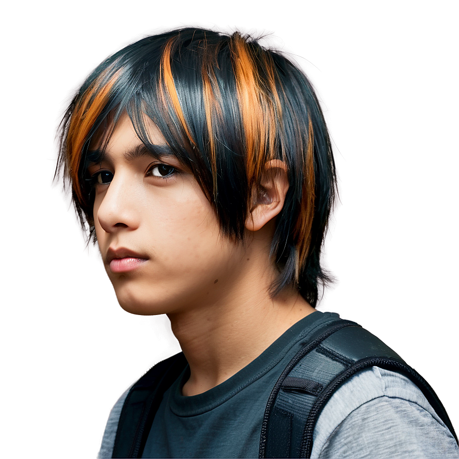 Emo Hair for Boys PNG 05252024 PNG image with a transparent background, free high-resolution download