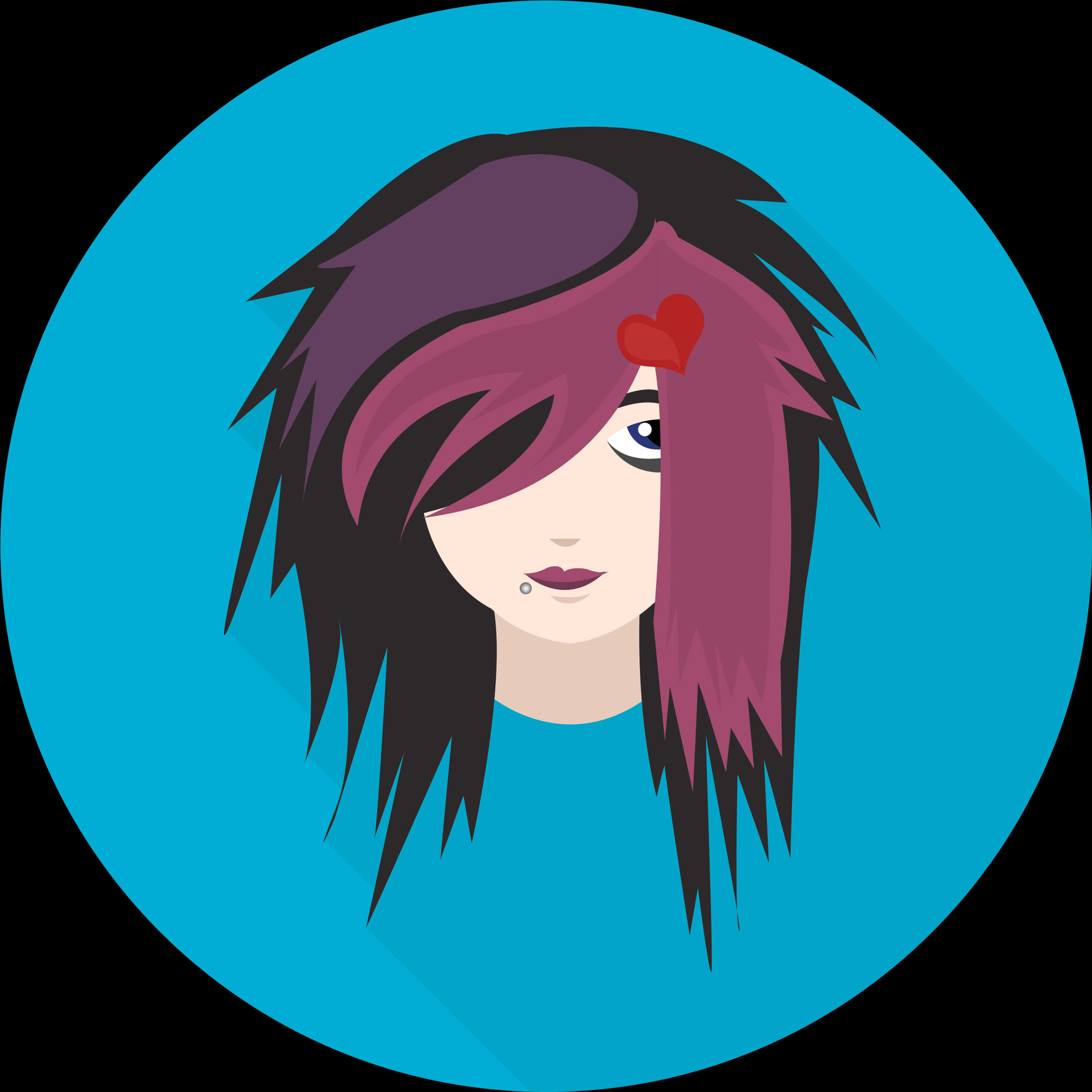 Emo Hairstyle Cartoon Character PNG image with a transparent background, free high-resolution download
