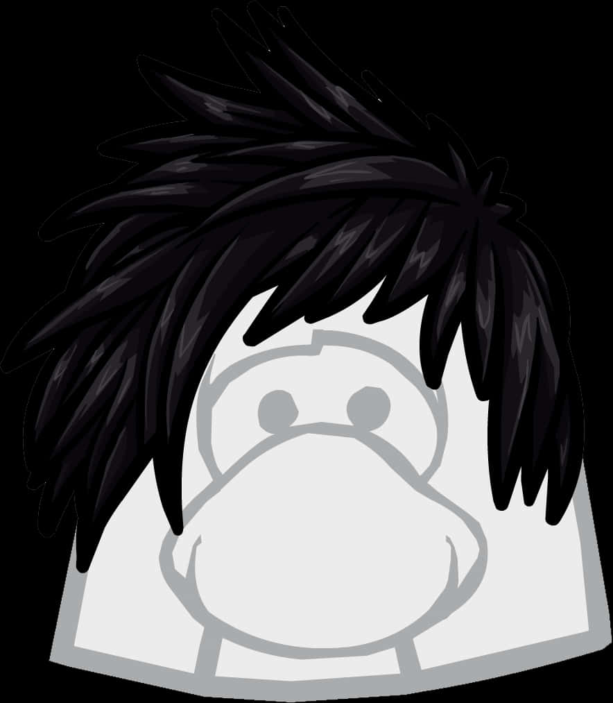 Emo Hairstyle Cartoon Character PNG image with a transparent background, free high-resolution download