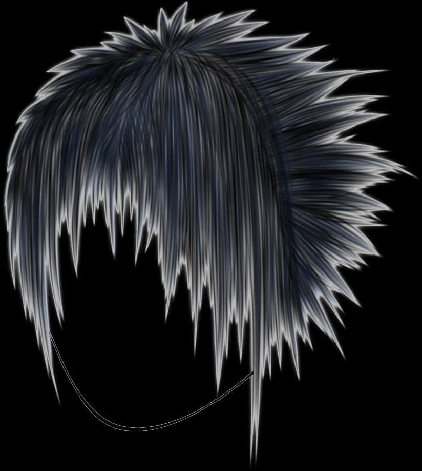 Emo Hairstyle Illustration PNG image with a transparent background, free high-resolution download
