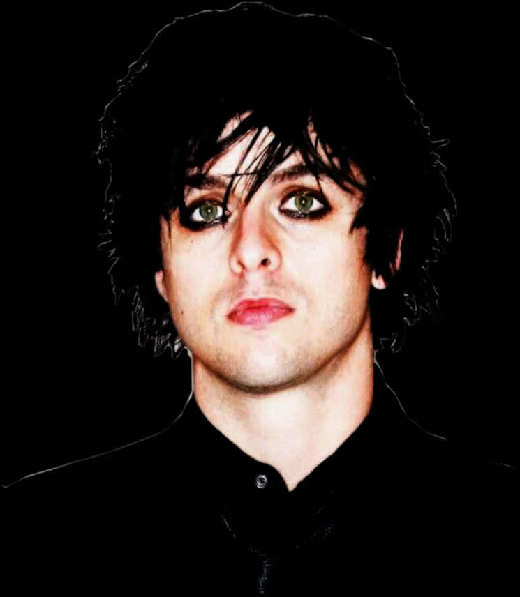 Emo Hairstyle Man Black Background