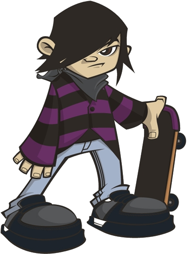 Emo Skater Character Illustration