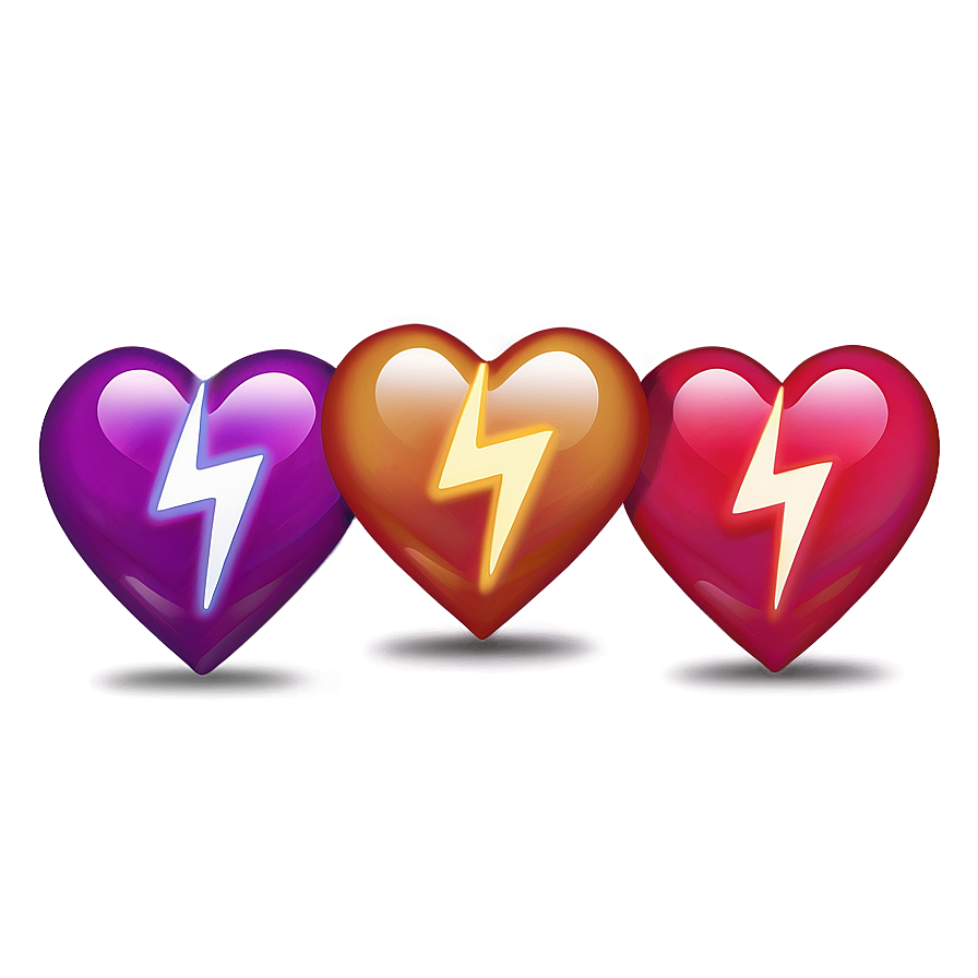 Emoji Hearts With Lightning Png 67