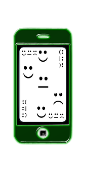 Emoticon Display Green Phone PNG with transparent background