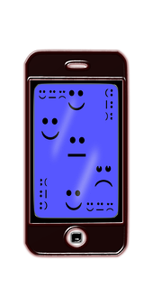Emoticon Display Smartphone PNG with transparent background