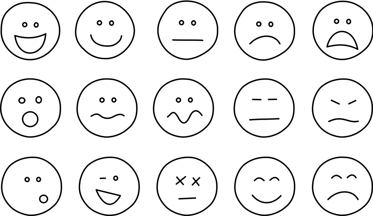 Free Clipart Emotions Faces Black And White, HD Png Download PNG with transparent background