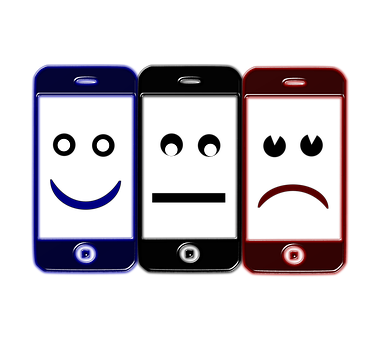 Emotion Phones Concept PNG with transparent background