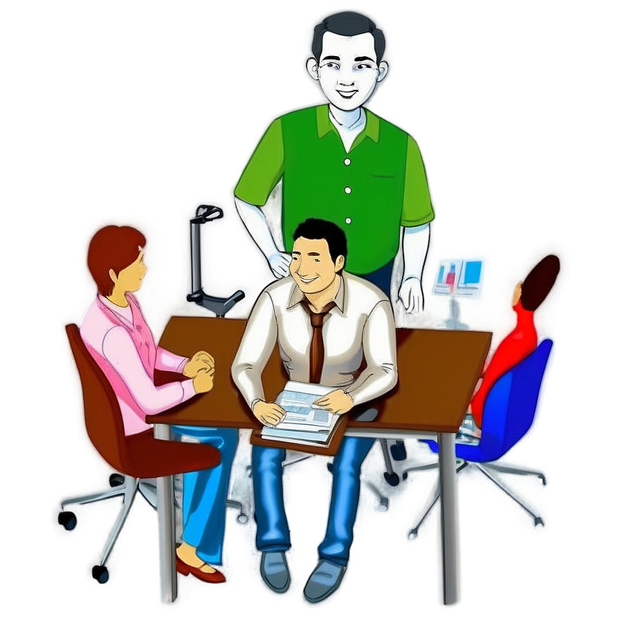Employee in Office Meeting PNG 06202024 PNG with transparent background