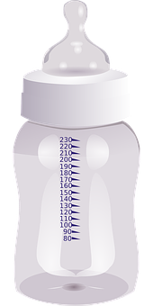 Empty Baby Bottle Illustration PNG with transparent background