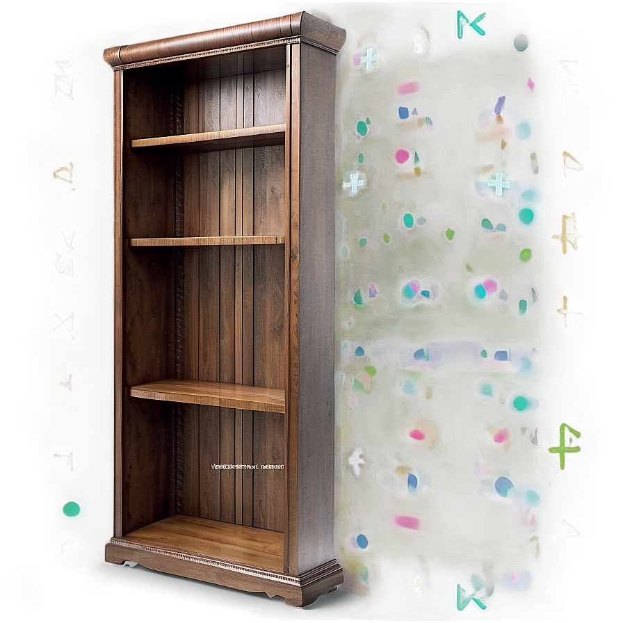 Empty Bookcase Design Png 06272024