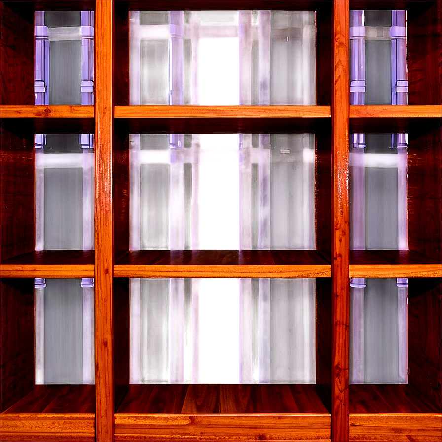 Empty Bookshelf With Doors Png 11