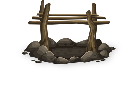 Empty Campfire Pit Illustration PNG with transparent background