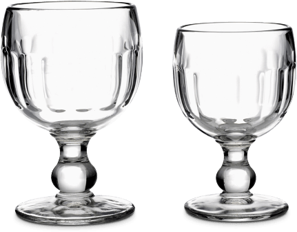 Empty Glassware Two Stemmed Glasses