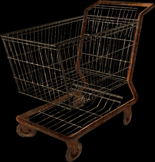 Empty Metal Shopping Cart