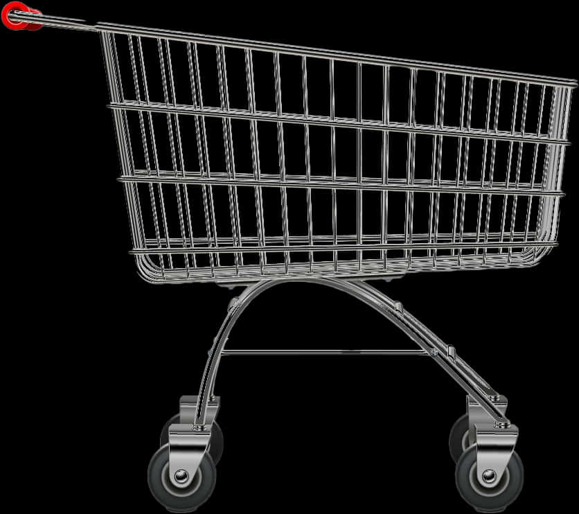 Empty Metal Shopping Cart