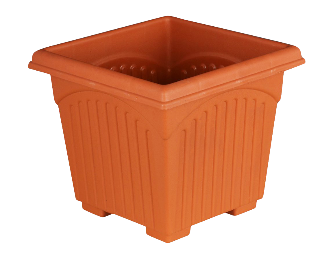 Empty Orange Flower Pot