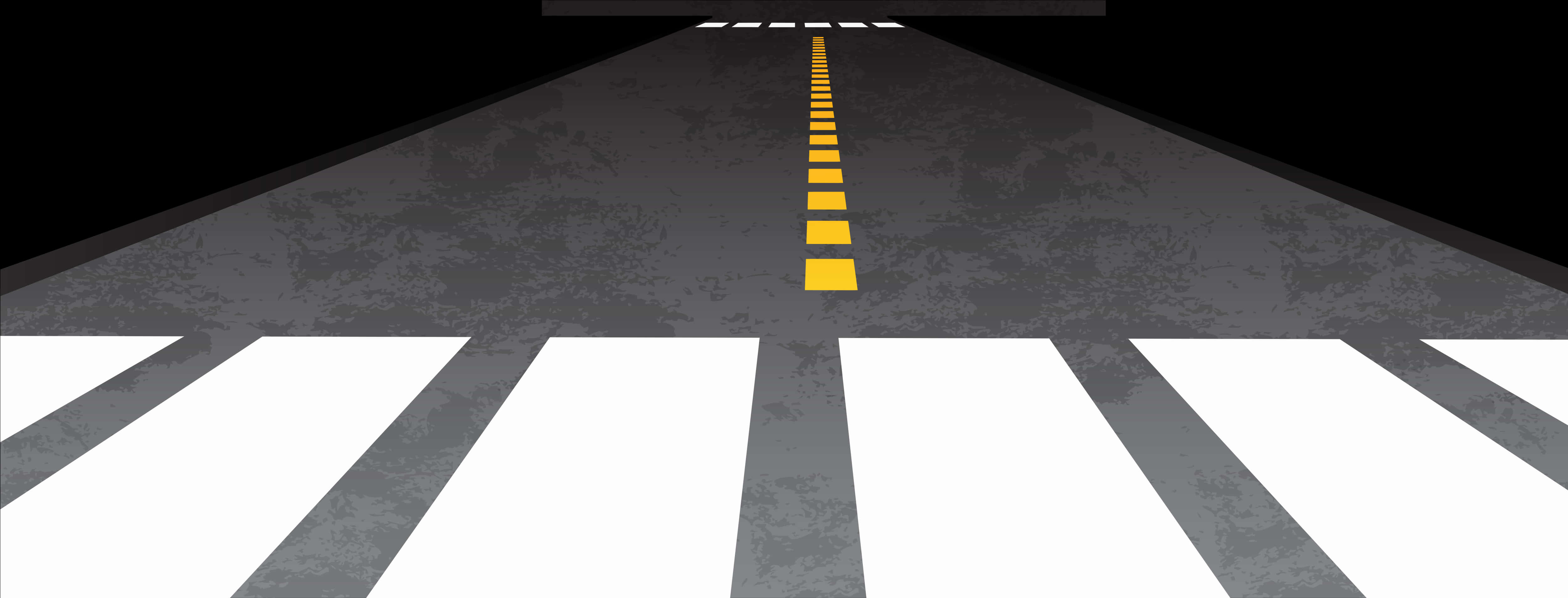 Empty Roadat Nightwith Pedestrian Crossing PNG with transparent background