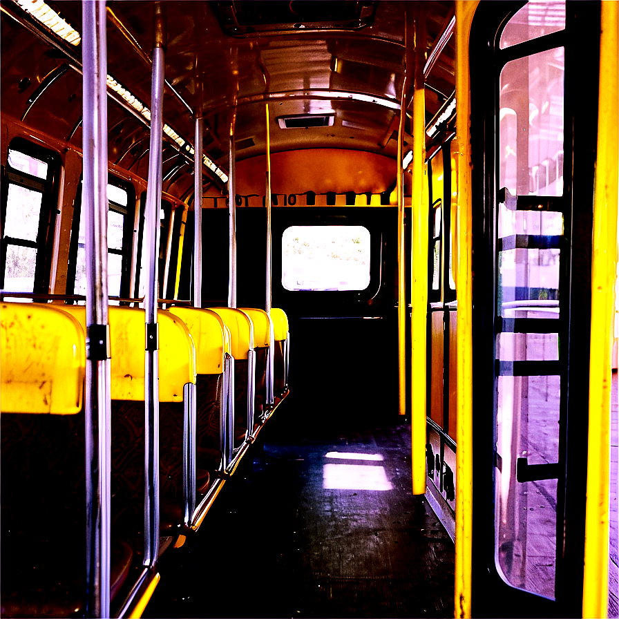 Empty School Bus Interior PNG 05242024 PNG image with a transparent background, free high-resolution download