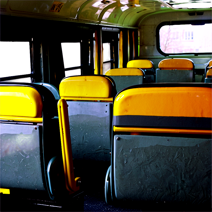 Empty School Bus Interior PNG 05242024 PNG image with a transparent background, free high-resolution download