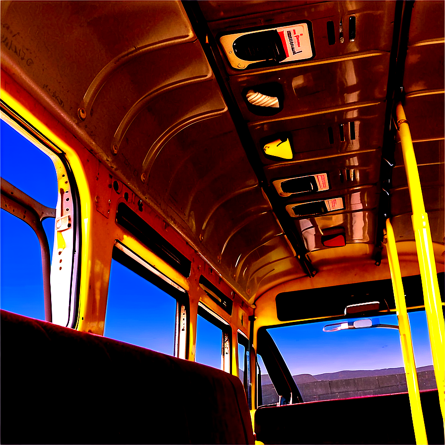 Empty School Bus Interior PNG 05242024 PNG image with a transparent background, free high-resolution download
