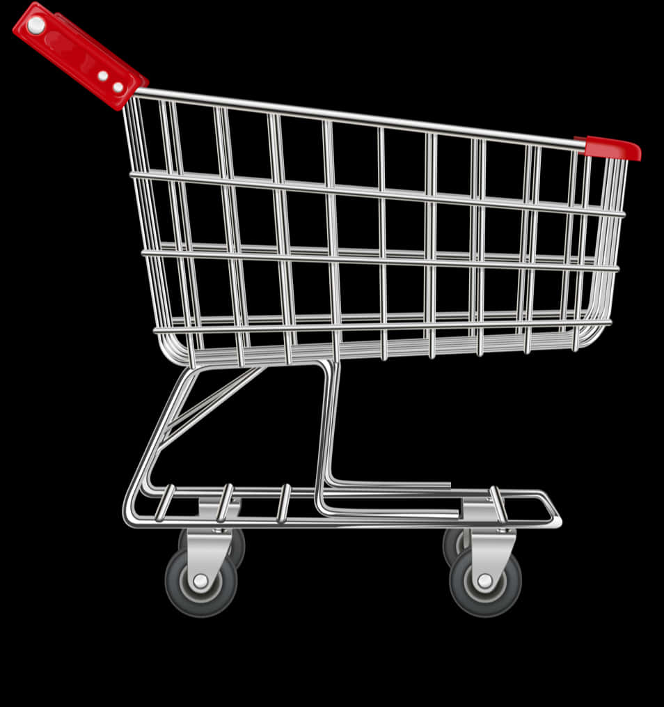 Empty Shopping Cart Black Background