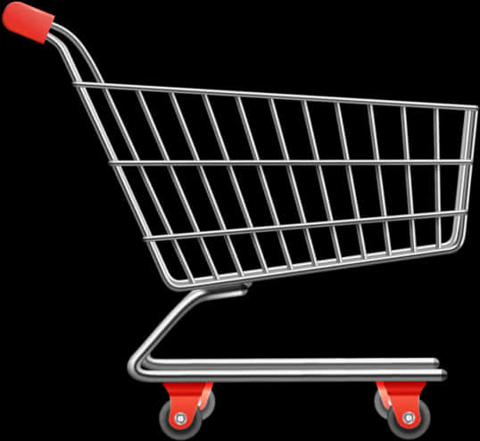 Empty Shopping Cart Black Background PNG image with a transparent background, free high-resolution download