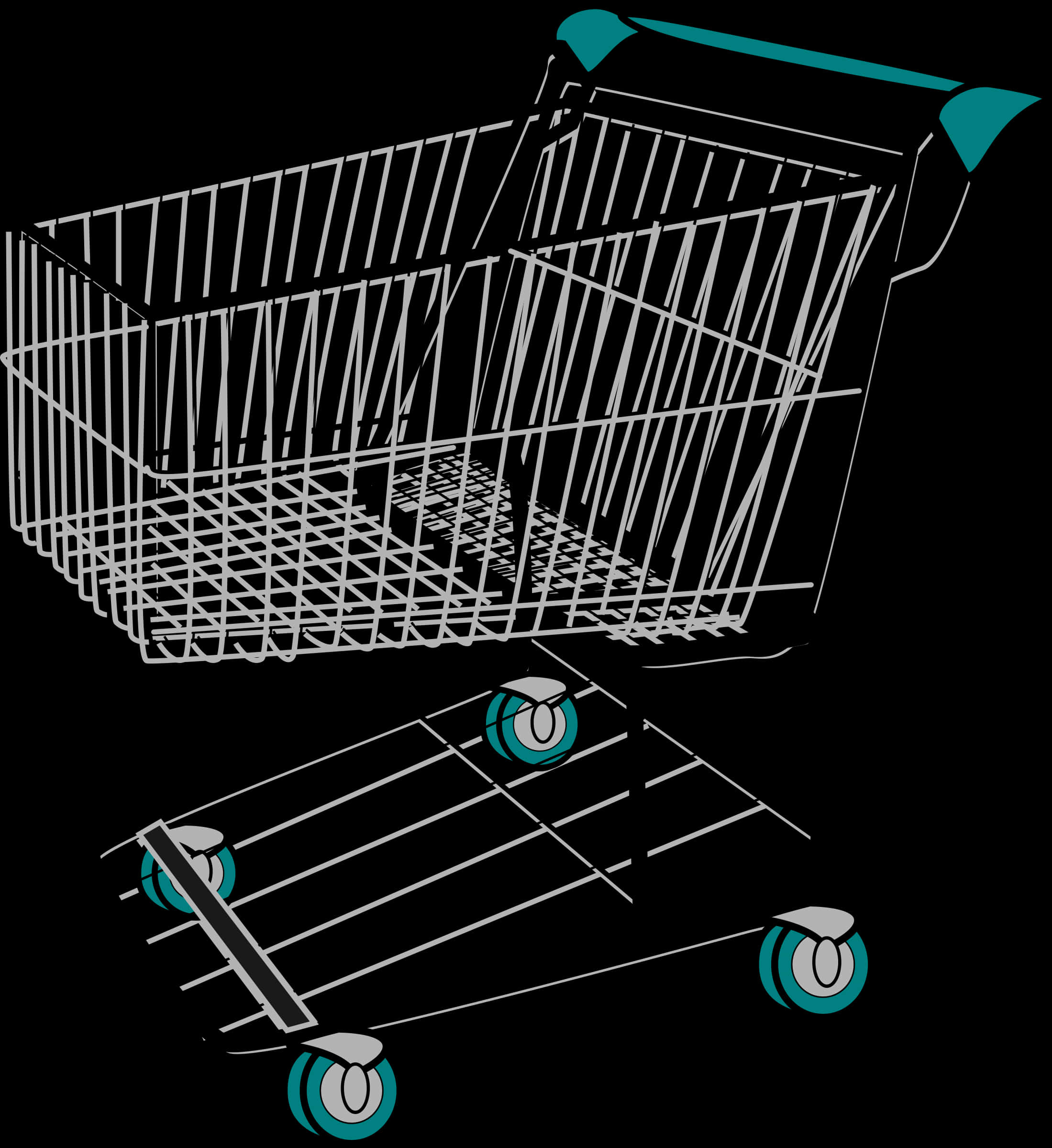 Empty Shopping Cart Illustration PNG image with a transparent background, free high-resolution download