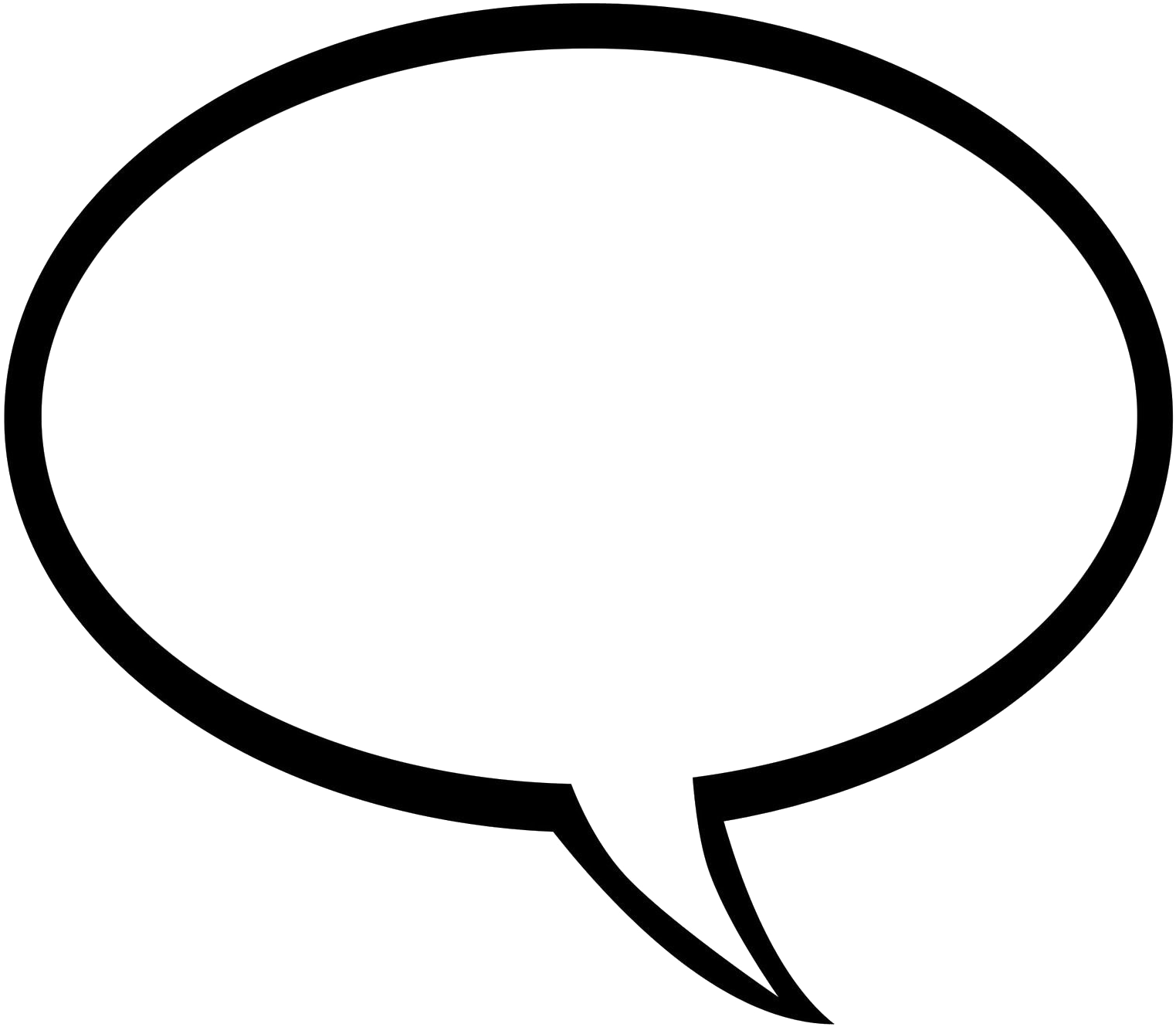 Empty Speech Bubble Outline PNG with transparent background