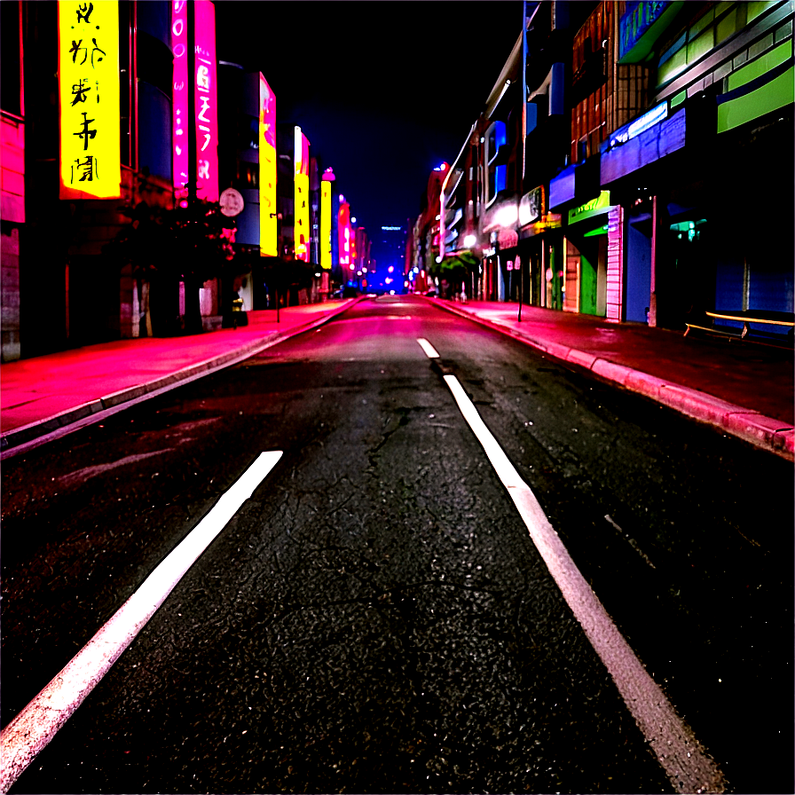 Empty Street Night PNG dwg7 PNG with transparent background