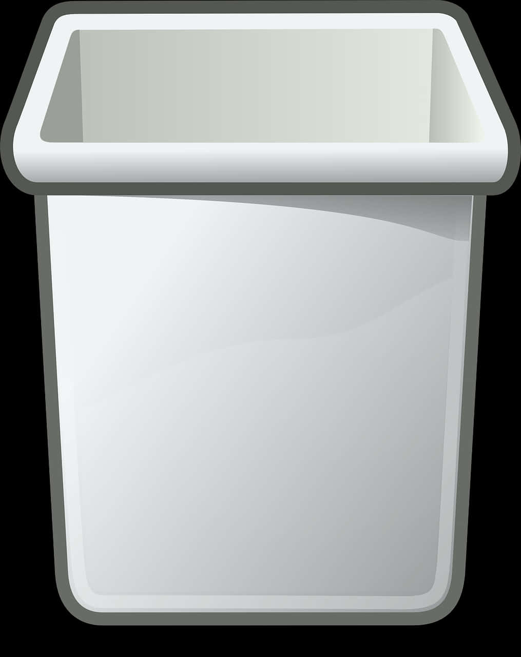 Empty White Trash Can Icon PNG with transparent background