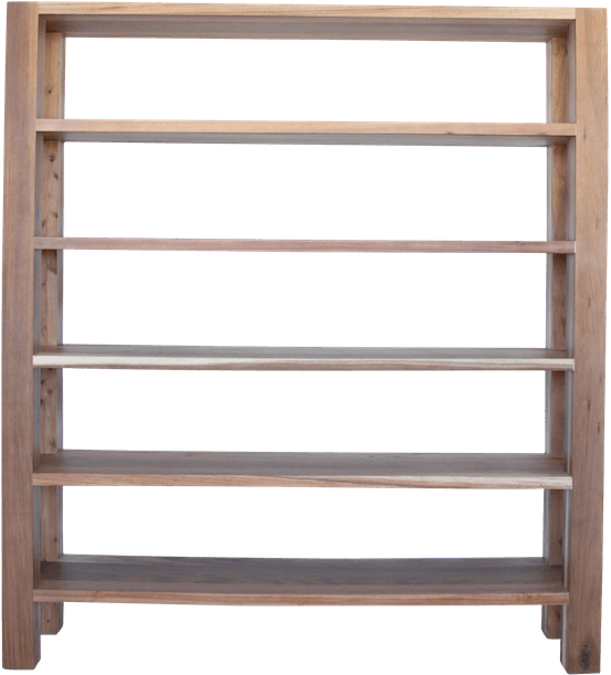 Empty Wooden Bookshelf