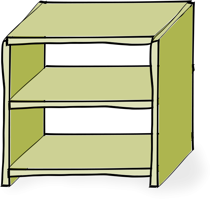 Empty Wooden Bookshelf Illustration