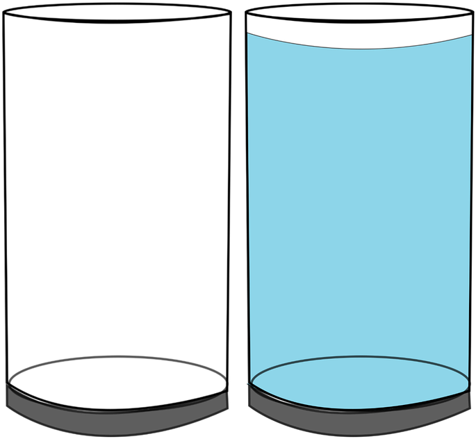 Emptyand Full Glass Cylinders