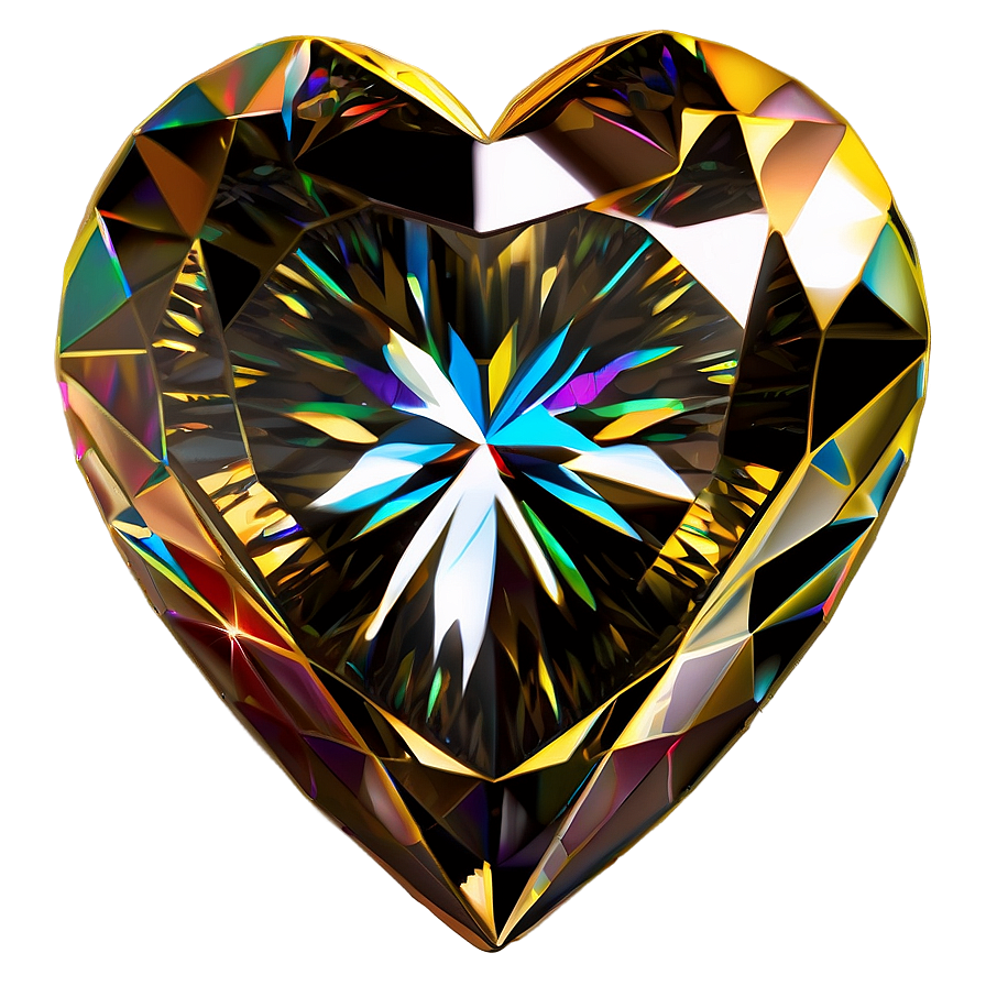 Enchanted Diamond Heart Drawing Png Urq24