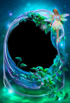 Enchanted_ Fairy_ Flower_ Frame PNG with transparent background