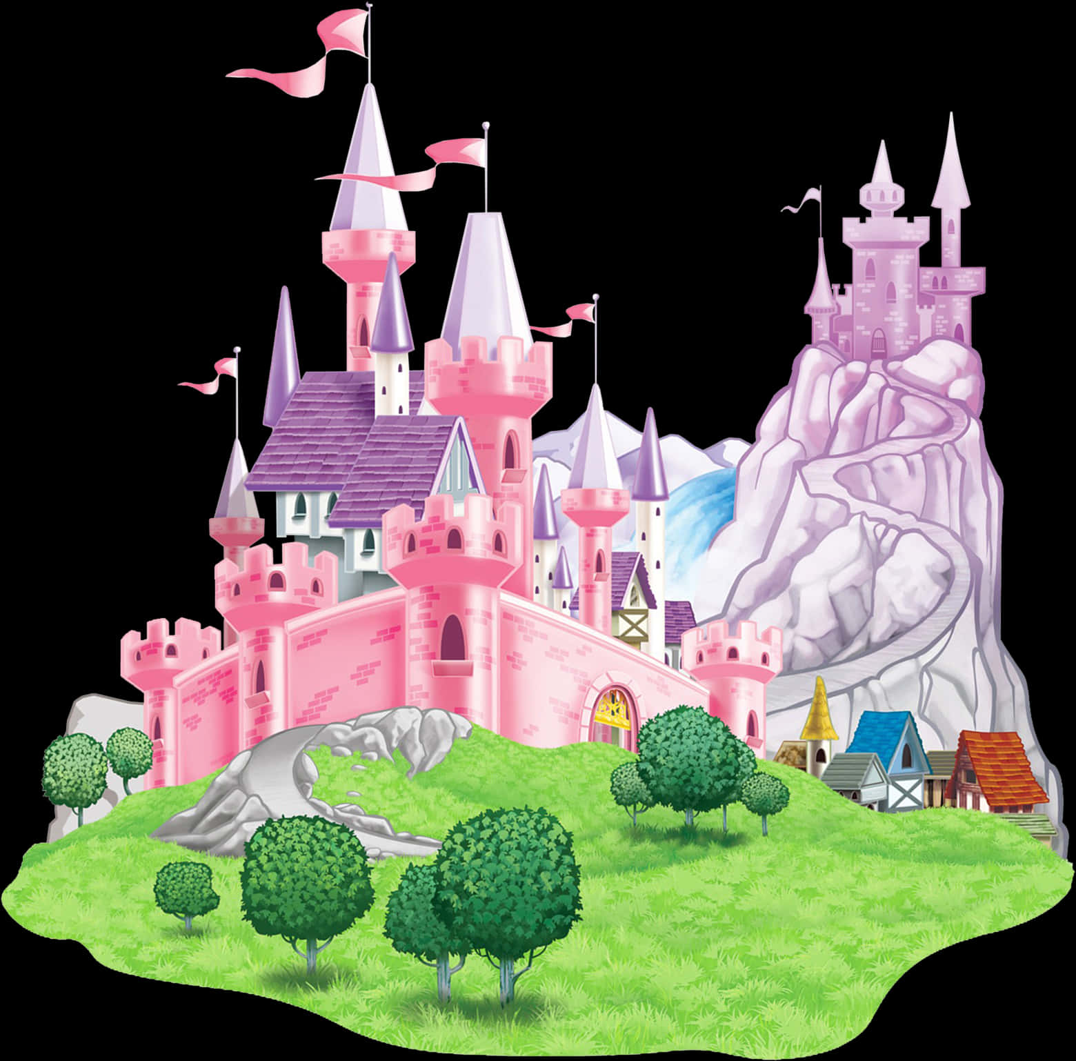 Enchanted Fairytale Castle Illustration