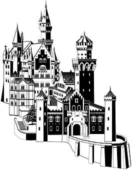 Enchanted_ Fairytale_ Castle_ Vector PNG with transparent background