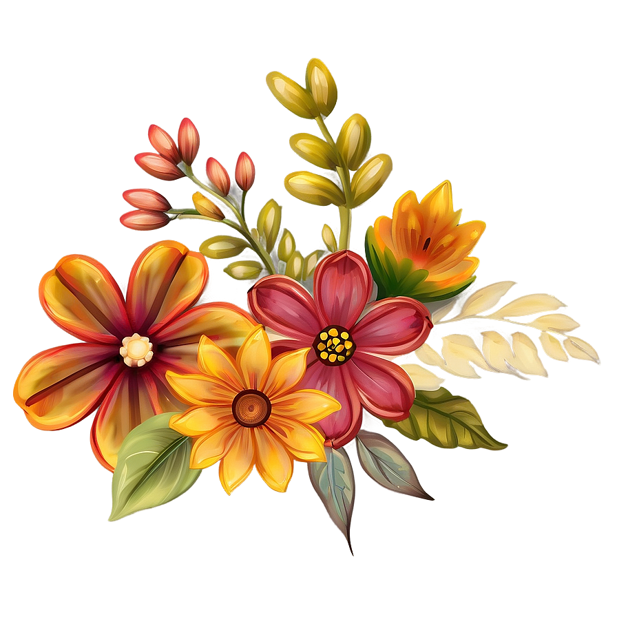 Enchanted Fall Flowers Png 06272024