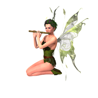 Enchanted_ Flute_ Player_ Fairy PNG with transparent background