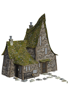 Enchanted Forest Cottage PNG with transparent background