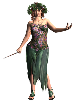 Enchanted Forest Fairy PNG with transparent background