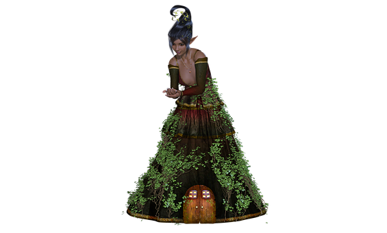 Enchanted Forest Fairy House PNG with transparent background