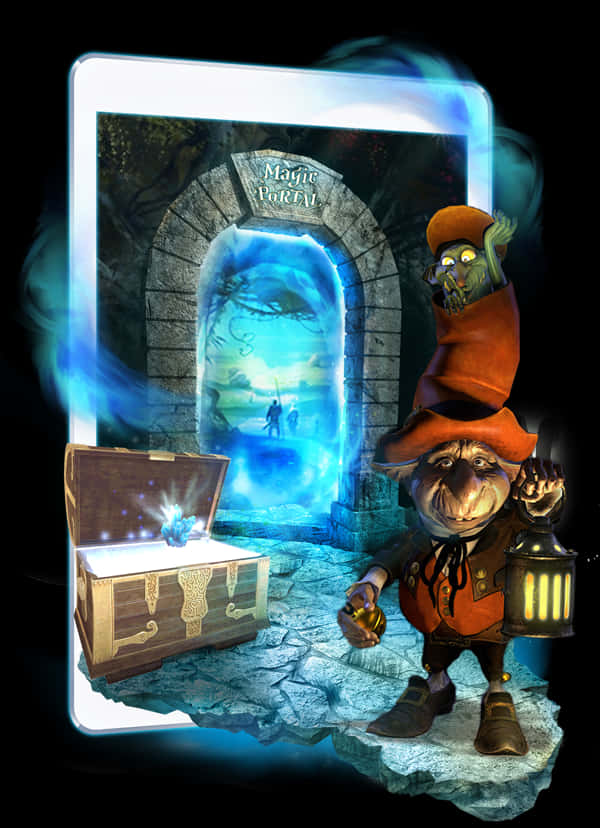 Enchanted_ Portal_and_ Gnome_ Guardian.jpg PNG with transparent background
