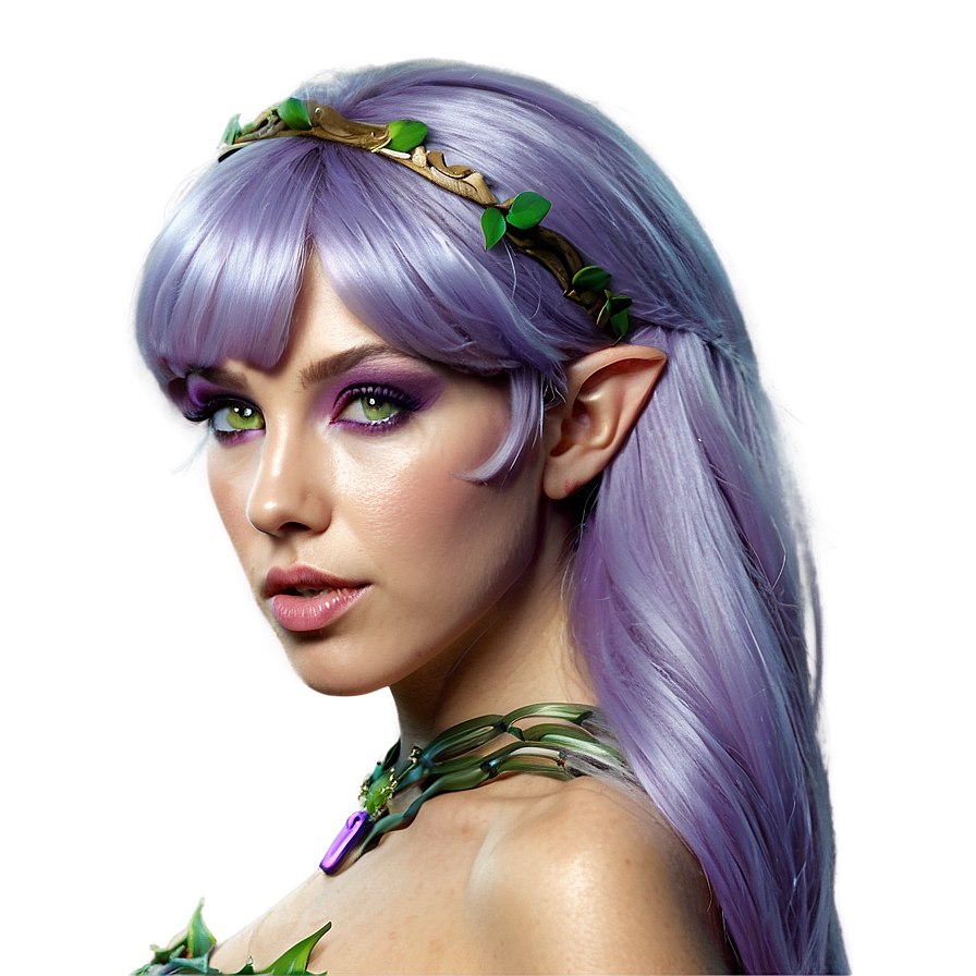 Enchanted Purple Hair Forest Elf Png 2