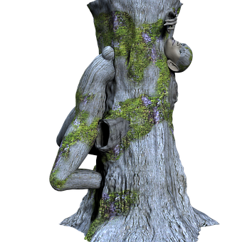 Enchanted_ Tree_ Sculpture PNG with transparent background
