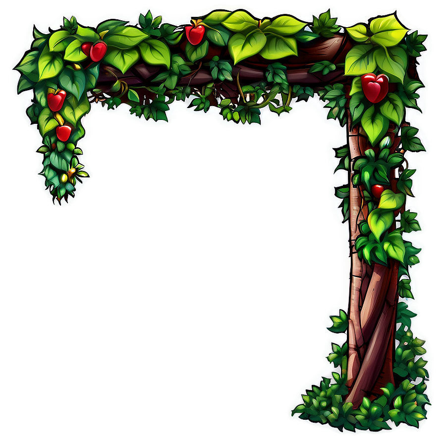 Enchanted Vine Frame PNG with transparent background