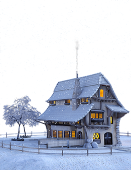 Enchanted Winter Cottage Snowfall