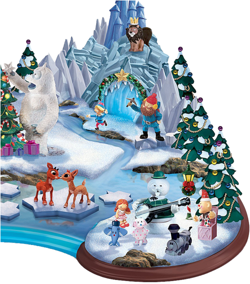 Enchanted Winter Village Scene