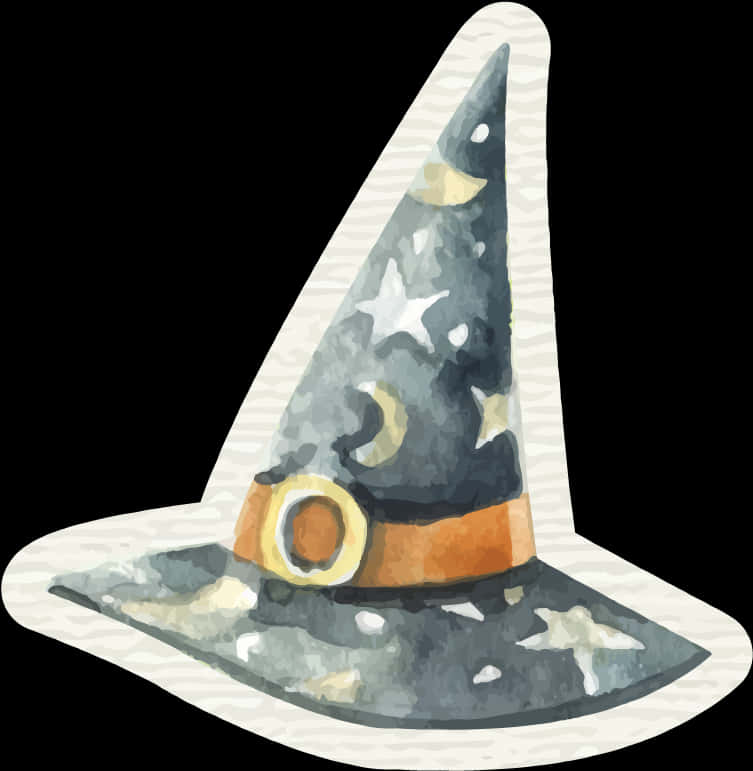 Enchanted Witch Hat Illustration PNG image with a transparent background, free high-resolution download